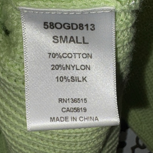 REVOLVE One Grey Day Lime Green Ribbed Sweater Size S Cotton Silk NWT MSRP $188 - Picture 6 of 7